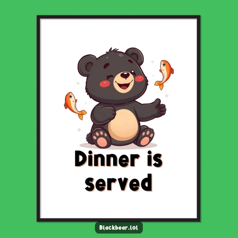 Funny Juggling Bear Digital Print: Instant Whimsical Wall Art