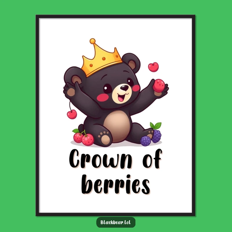 Funny Bear Cub Digital Art: Charming Printable Decor of a Juggler!