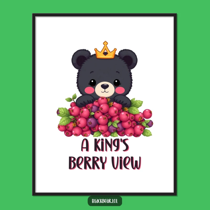 Funny Royal Bear Digital Art - Cute Crowned Bear Wall Art, Perfect Funny Gift