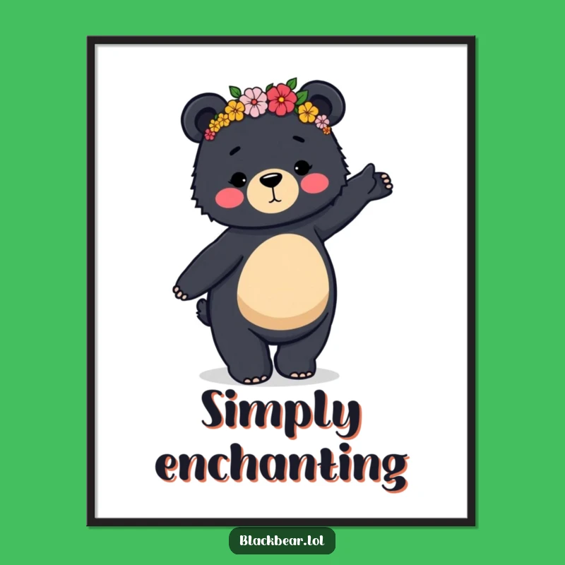 Funny Dancing Bear Digital Print: Instant Whimsical Wall Art