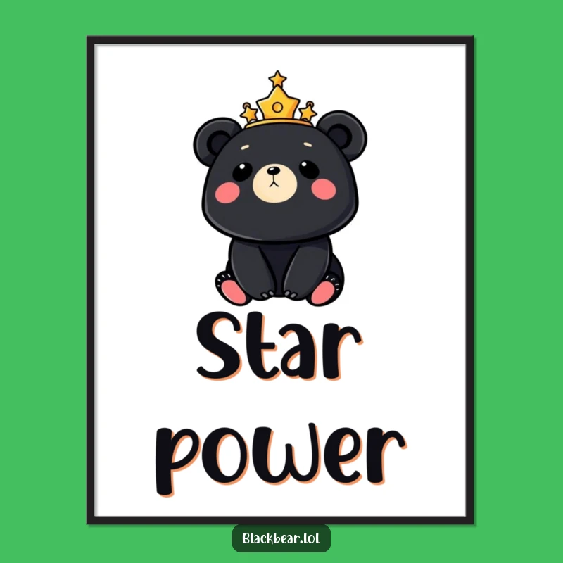 Moonlit Bear Star Crown Digital Print - Instant Magic, Unique Celestial Gift for Walls!