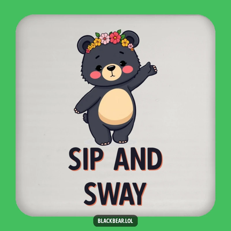 Funny Dancing Bear Coasters: Protect Surfaces with Floral Humor