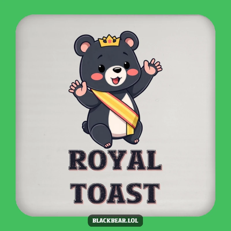 Funny Royal Bear Cub Coaster: Protect Your Surfaces with Regal Charm Gift