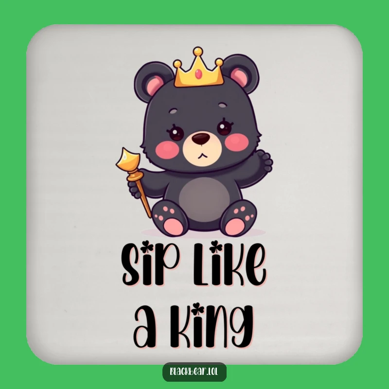 Funny Bear King Coasters: Protect Surfaces With Royal Cub Design, Cute Funny Gift!