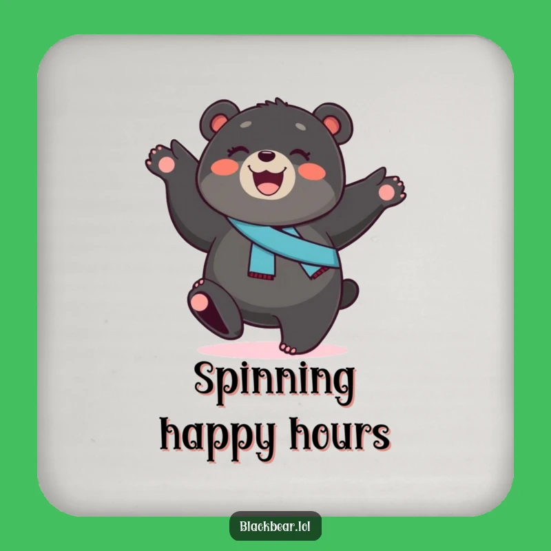 Funny Bear Cub Cartwheel Coaster: Protect Surfaces with Energetic Humor