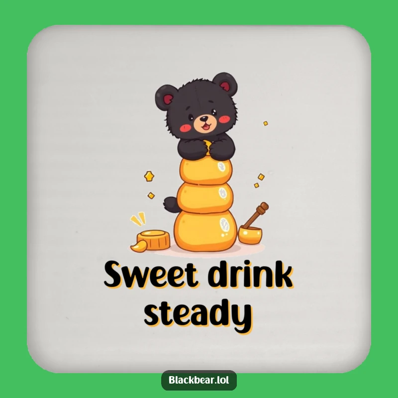 Funny Bear Cub Honey Coaster: Balancing Drink Protection, Hilarious Sweet Accessory