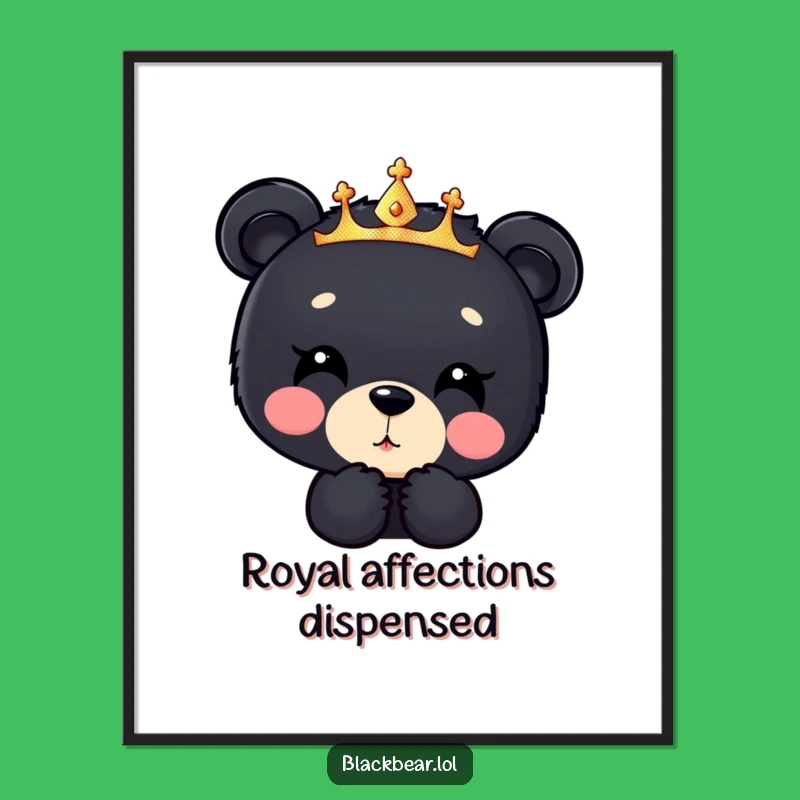 Funny Bear Cub Kiss Poster: Adorable Art for a Cheerful Space