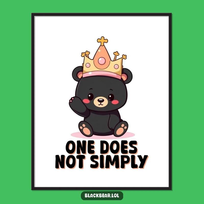Funny Bear Princess Hat Poster: Decorate with Royal Hilarity!