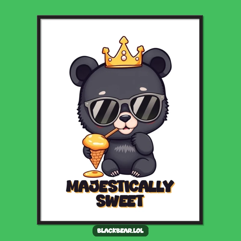Funny Bear King Poster: Add a Regal Touch to Your Walls
