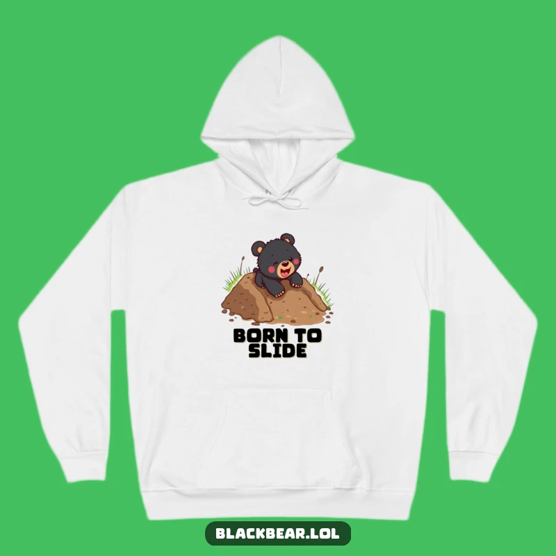 Cozy Funny Black Bear Cub Mudslide Hoodie - Warm & Whimsical Winter Gift