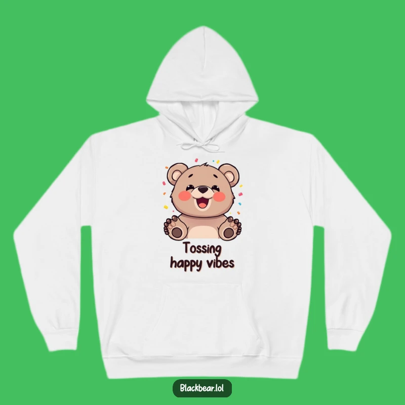 Cozy Funny Bear Confetti Hoodie - Warm Celebration Character Apparel
