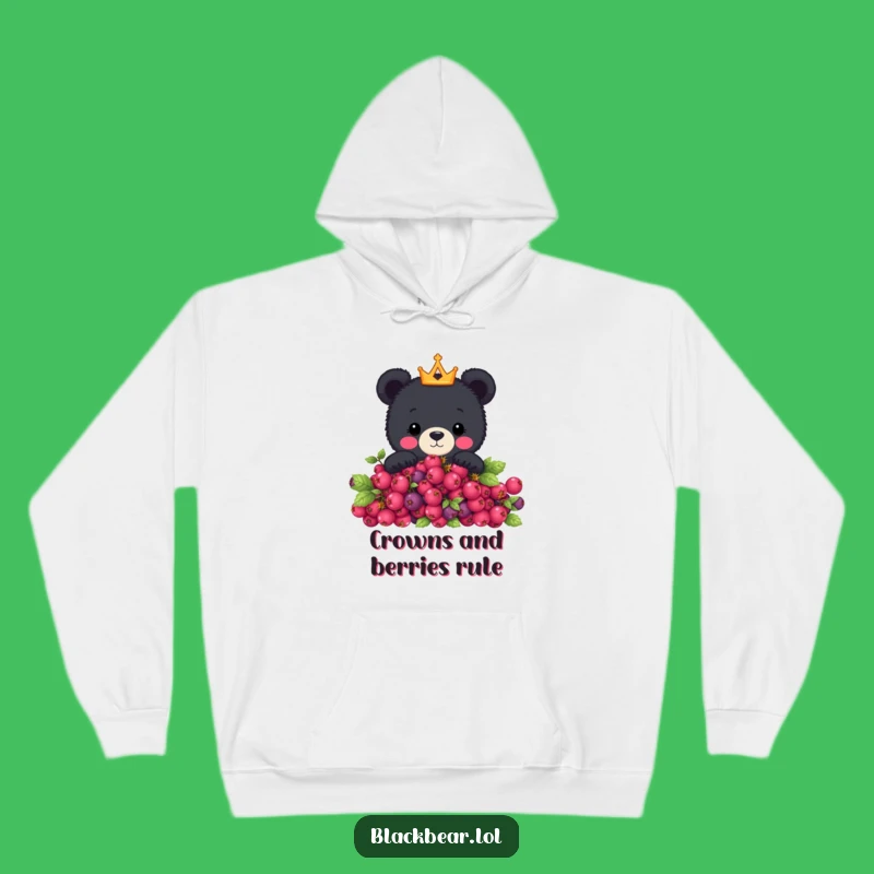 Funny Regal Bear Hoodie - Cozy Crown Peeking Bear Sweatshirt, Perfect Funny Gift