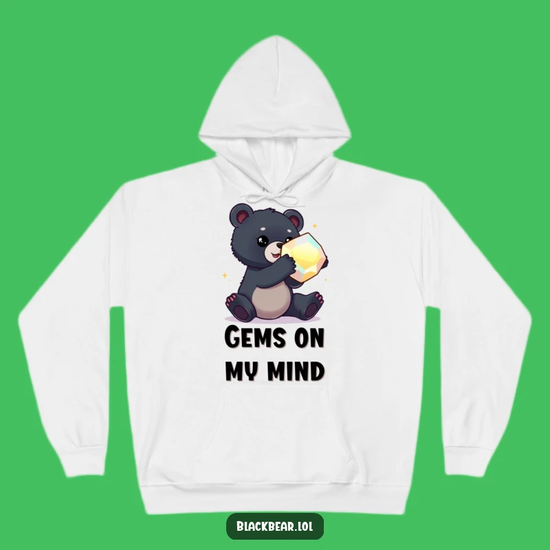 Funny Bear Cub Gem Hoodie: Cozy Up in Pursuit of Sparkle!