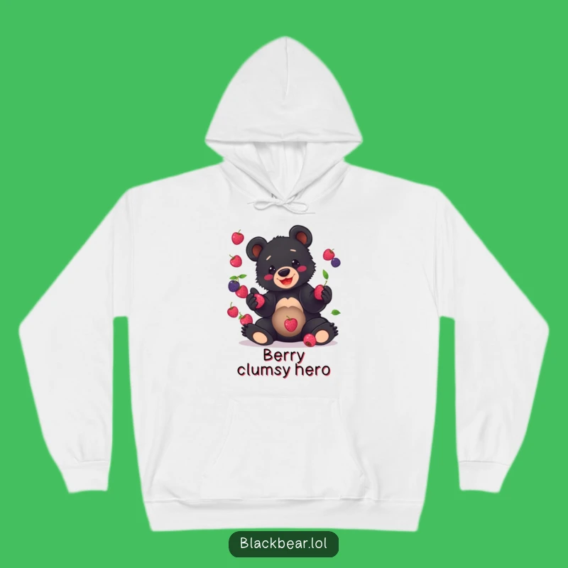Funny Bear Cub Juggling Hoodie: Cozy Clumsy Fun, Hilarious Winter Animal Gift