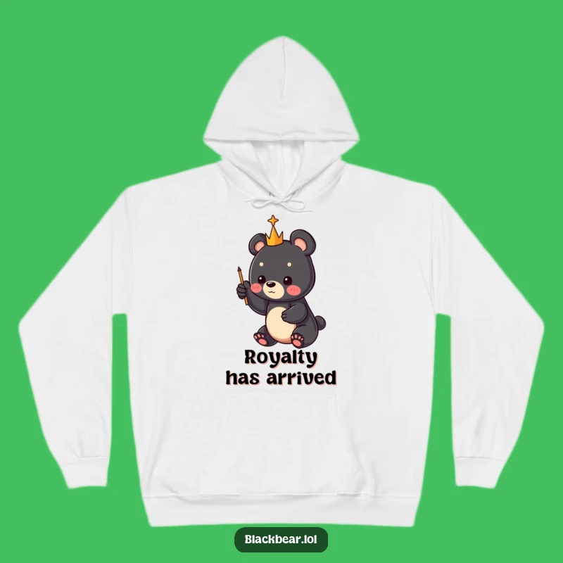Funny Bear Cub Scepter Hoodie: Cozy and Cute Woodland Companion Gift