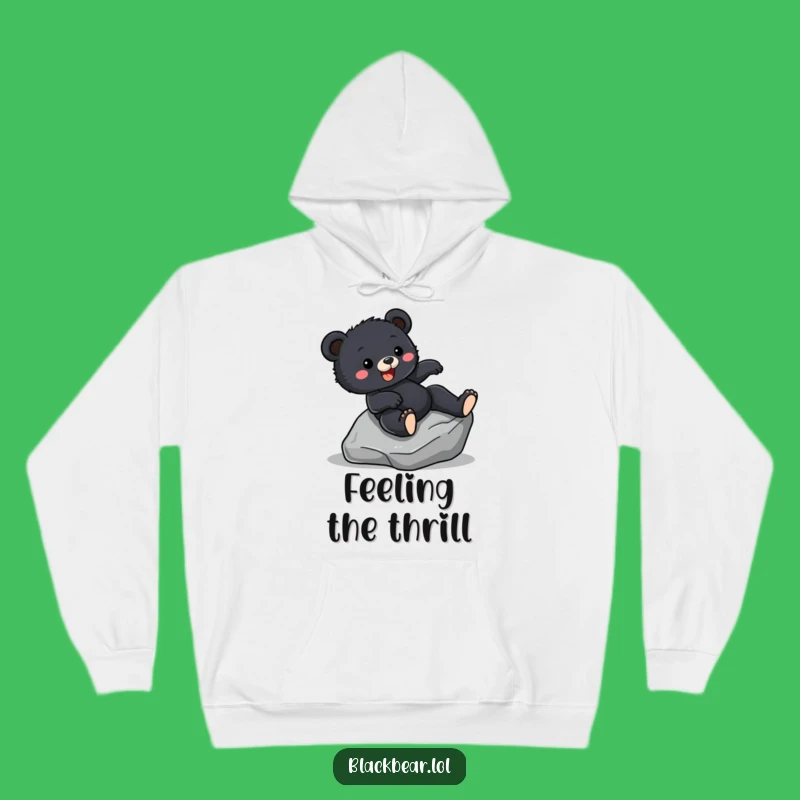 Funny Bear Cub Sliding Hoodie: Cozy Adventure, Hilarious Thrill Seeker Gift
