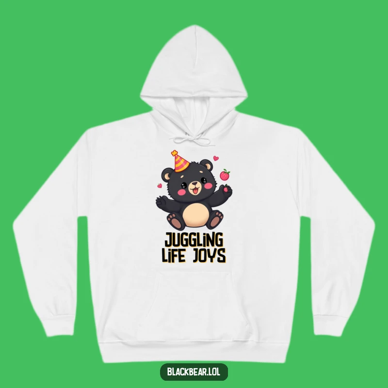 Funny Bear Party Hoodie: Juggling Cub, Cozy and Humorous Present!