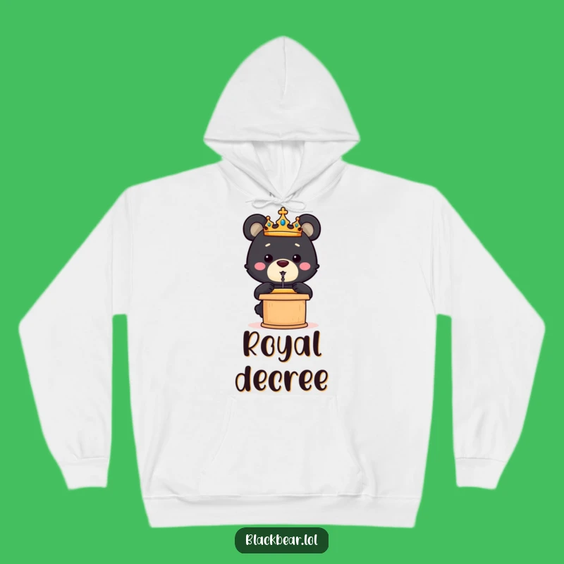 Cozy Funny Bear Cub Crown Speech Hoodie - Warm & Inspiring Gift