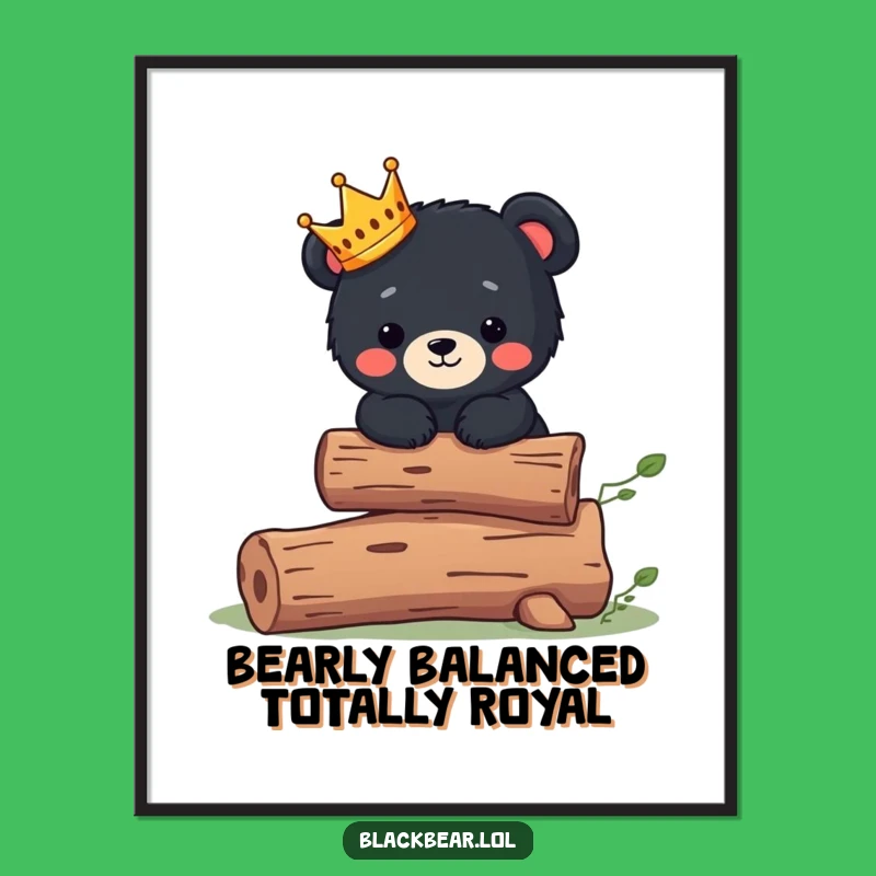 Charming Free Printable Wall Art: Royal Bear Cub - Cute Downloadable Decor for Any Room