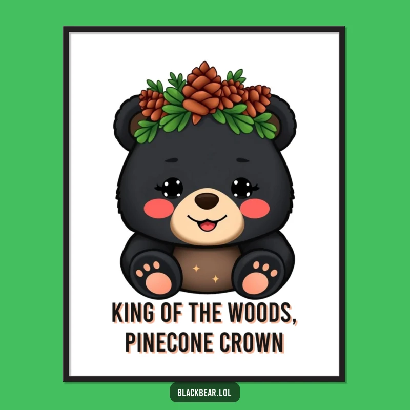 Cute Free Printable Wall Art: Bear Cub King, Charming Downloadable Decor