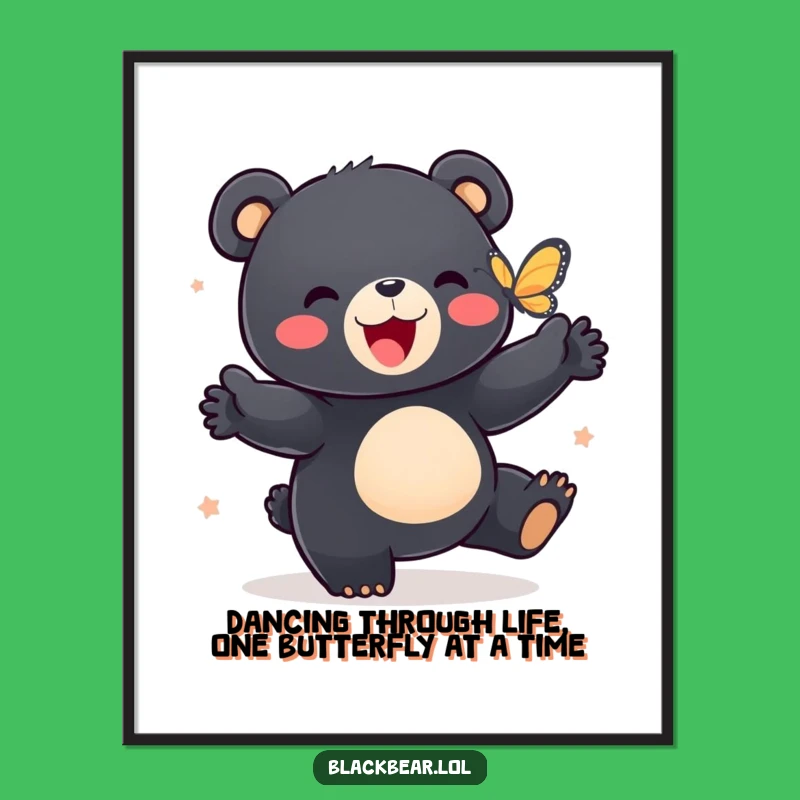 Funny Free Printable Wall Art: Dancing Bear Cub Delight - Whimsical Downloadable Decor!