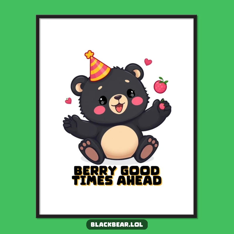 Free Printable Funny Wall Art: Juggling Bear Berries Downloadable Decor