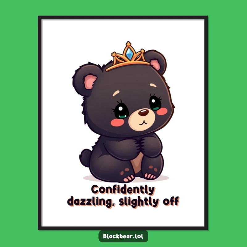 Funny Free Printable Wall Art: Confused Delight Bear Cub, Quirky Decor