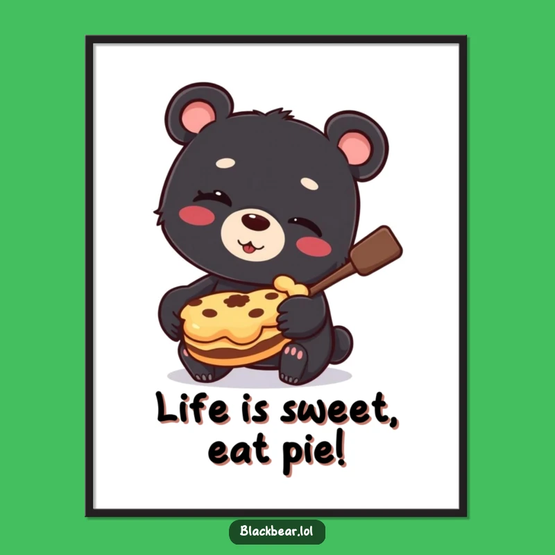 Funny Free Printable Wall Art: Pie Thief Bear Decor