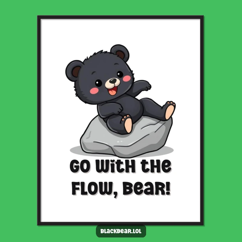 Funny Free Printable Wall Art: Sliding Bear Cub Decor