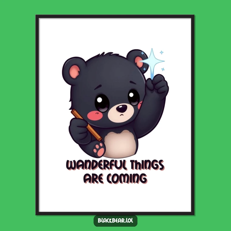 Free Printable Wall Art: Curious Bear Wand Funny Downloadable Gift