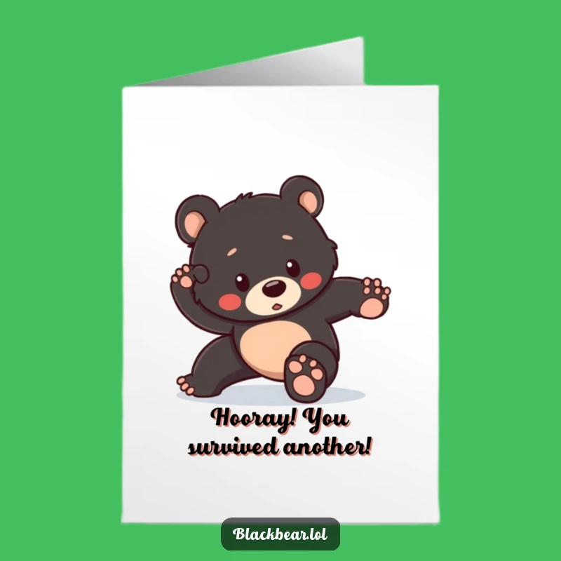 Free Printable Birthday Card: Heroic Bear Cub Fail, Hilarious Downloadable Gift for Laughs