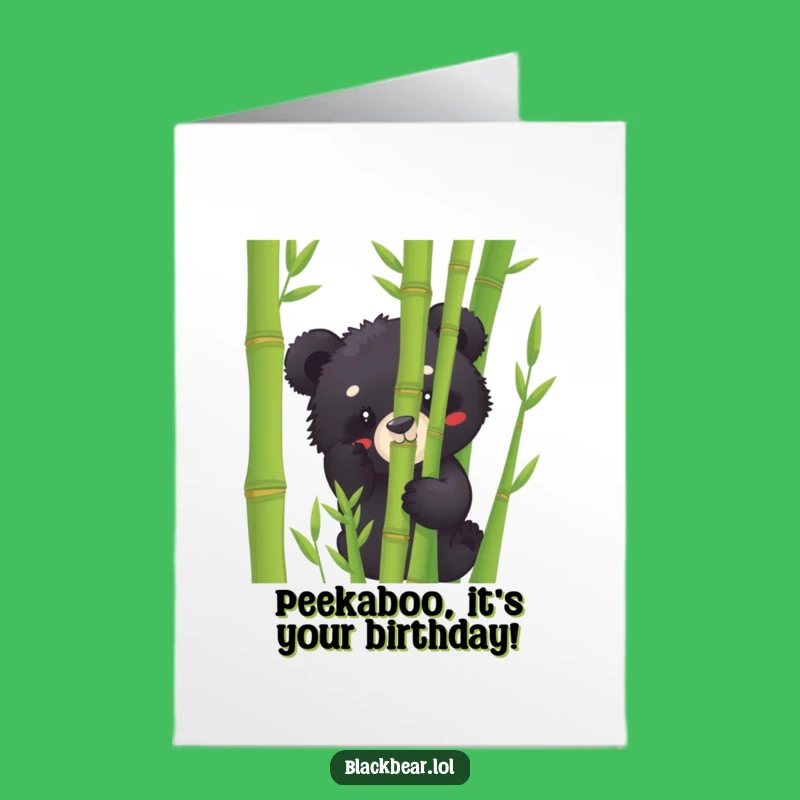 Funny Free Printable Birthday Card: Playful Bear Cub Surprise, Instant Download Gift