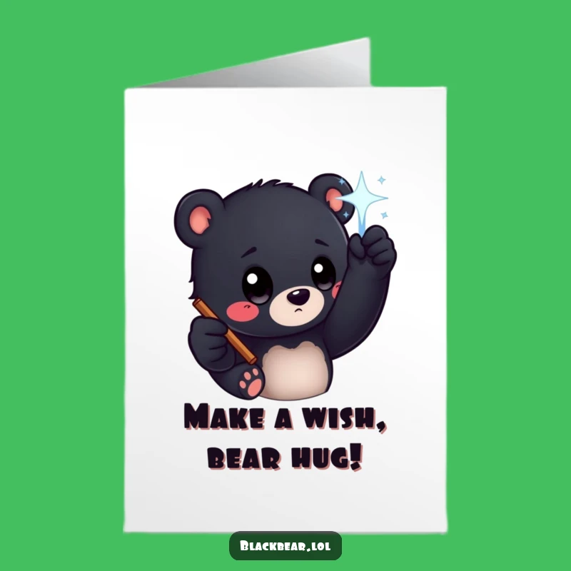 Free Printable Birthday Card: Curious Bear Wand Funny Downloadable Gift