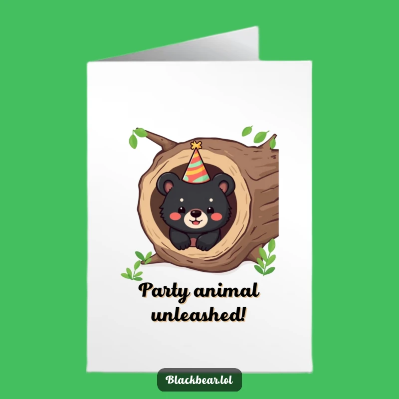 Free Printable Birthday Card: Bear Cub Party Surprise, Funny Downloadable Woodland Fun