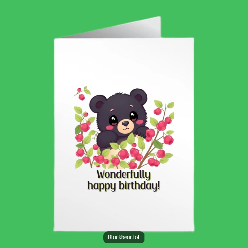 Free Printable Birthday Card: Shy Bear Peeking, Wonderous Downloadable Greeting