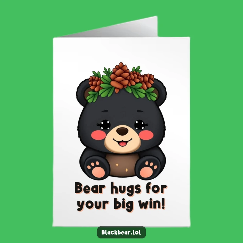 Adorable Free Printable Congrats Card: Bear Cub King, Royal Downloadable
