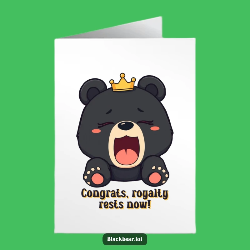 Free Printable Congratulations Card: Sleepy Crowned Cub, Relaxed DIY Gift