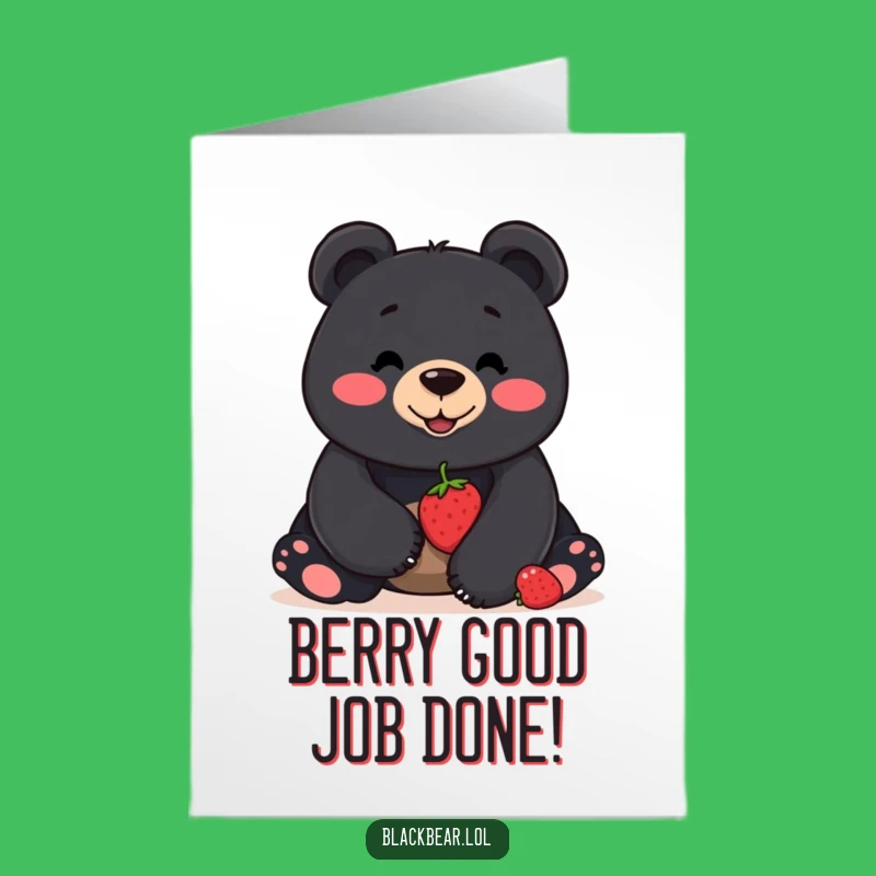 Free Printable Congrats Card: Bear Berry Balance Trick, Funny Downloadable Gift