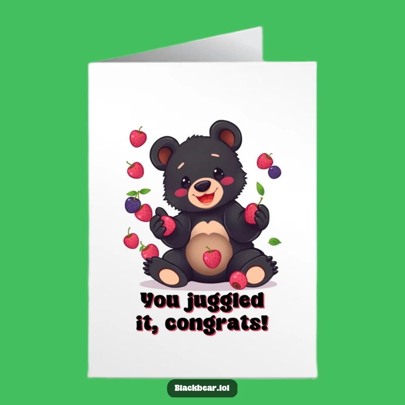 Free Printable Congrats Card: Berry Good Job, Cub!