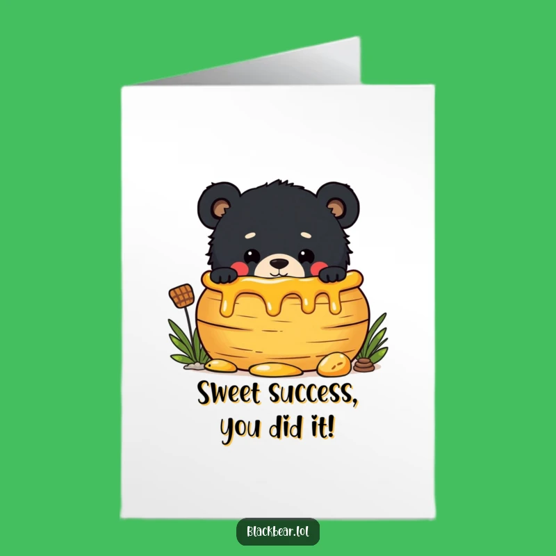 Free Printable Congrats Card: Honey Pot Bear Cub, Funny Downloadable