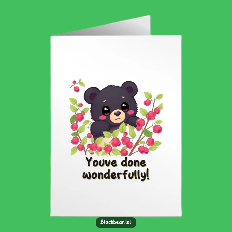 Free Printable Congrats Card: Shy Bear Peeking, Wonderous Downloadable Greeting