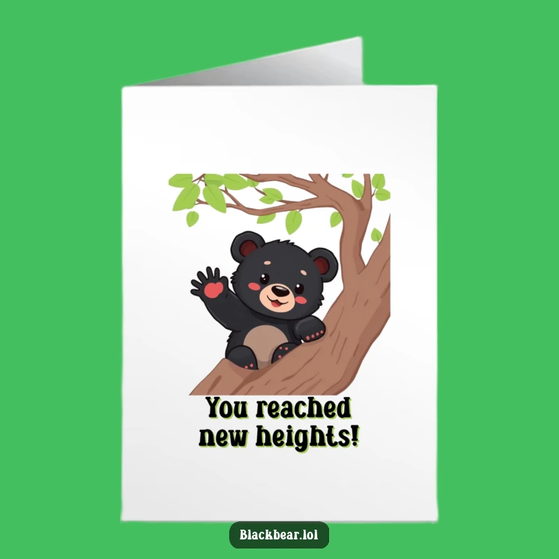 Free Printable Congrats Card: Waving Bear Cub Cheer - Downloadable Funny Gift