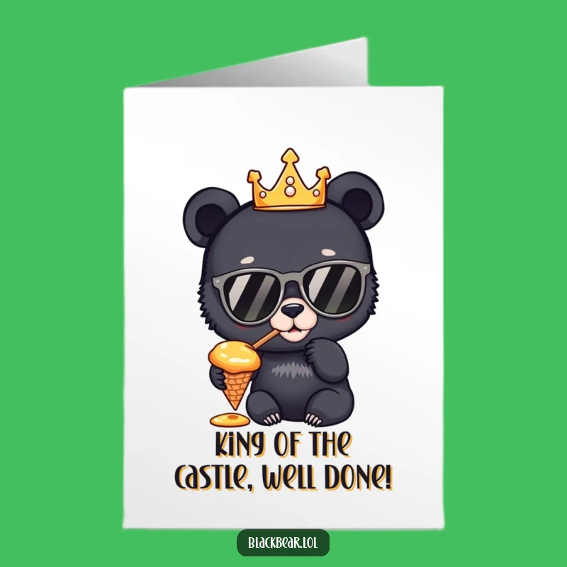 Free Printable Congrats Card: Bear Cub King, Honey, Sunglasses Funny Downloadable Gift