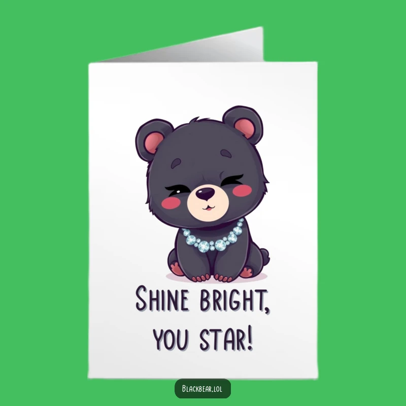 Free Printable Congrats Card: Dazzling Bear Cub - Downloadable Celebration!