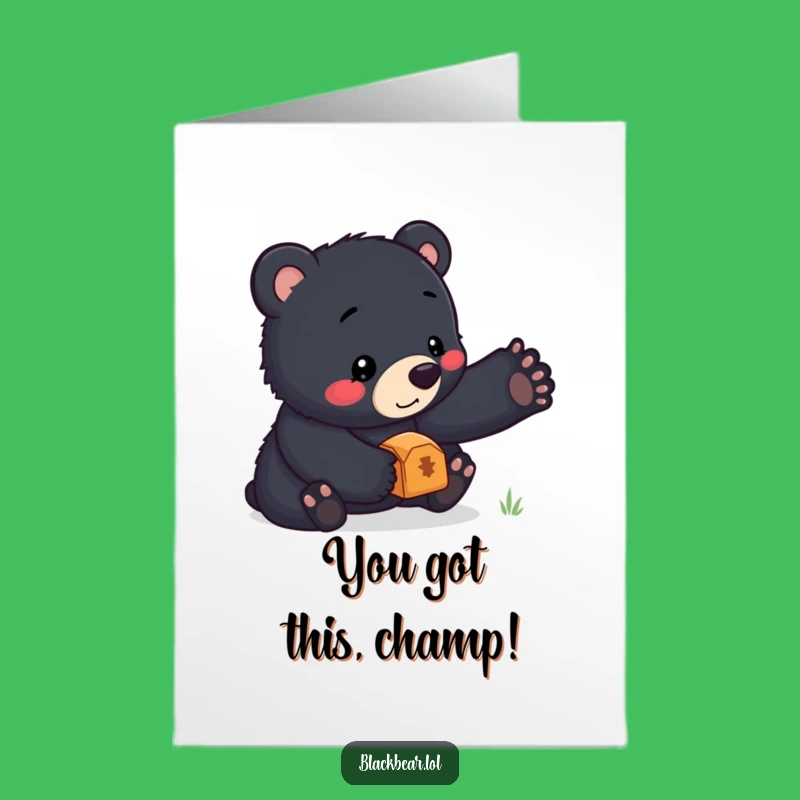 Free Printable Congrats Card: Charming Bear Cub, Sweet Downloadable Gift for Any Achievement