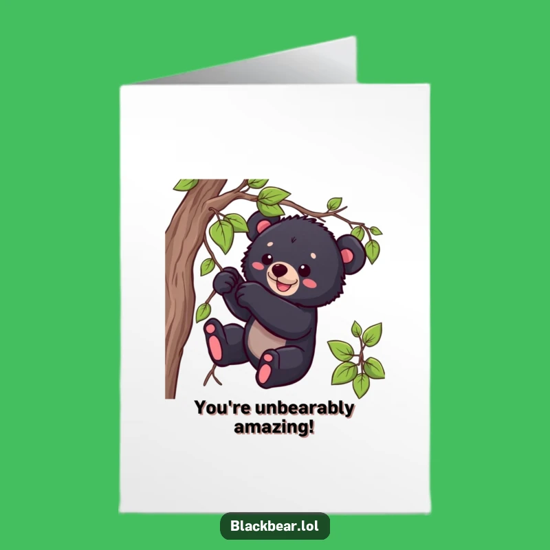 Free Printable Congrats Card: Playful Cub & Vine - Funny Downloadable Celebration