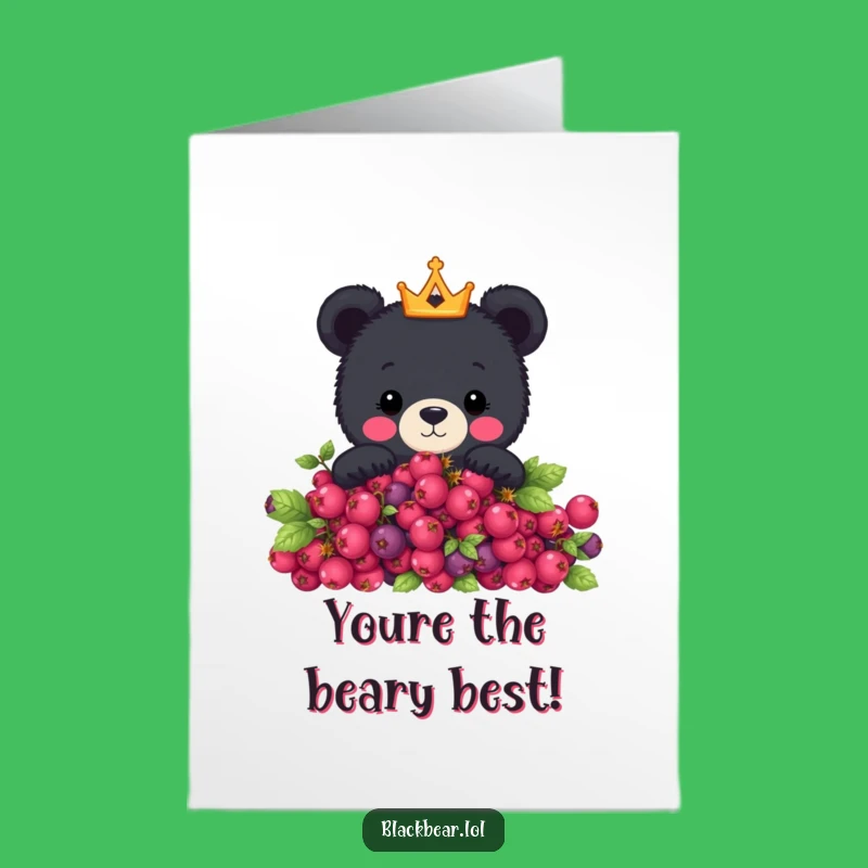 Free Printable Congrats Card: Crown Bear Celebrates, Funny Downloadable Gift