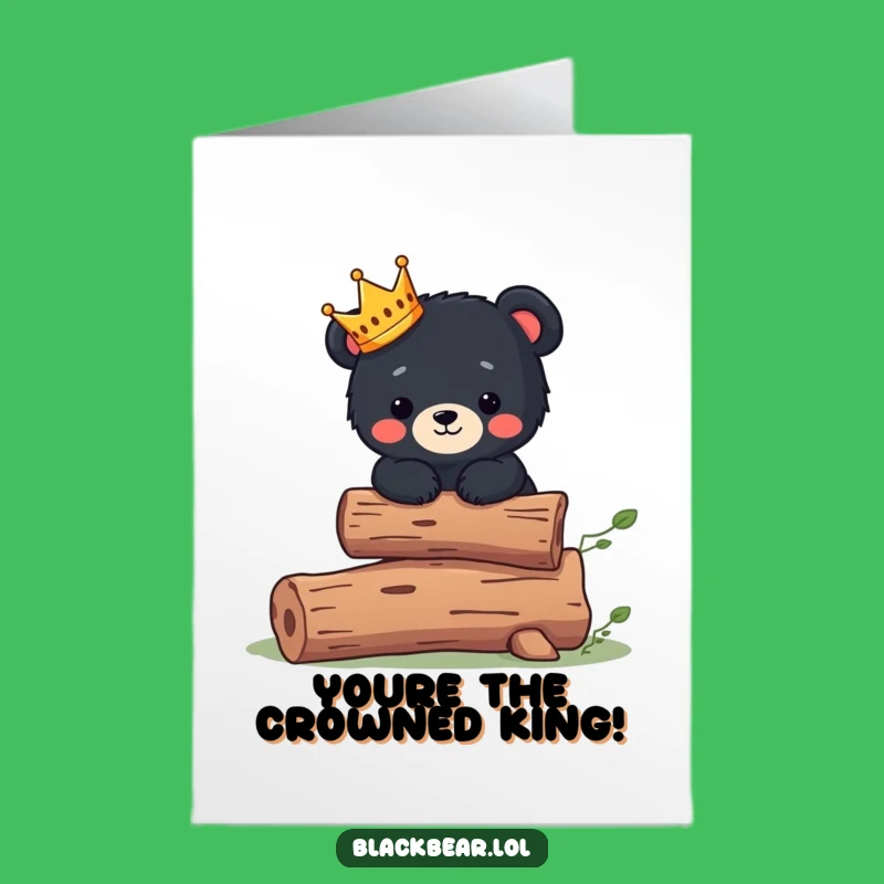 Majestic Free Printable Congratulations Card: Crowned Bear - Cute DIY Downloadable for Winners
