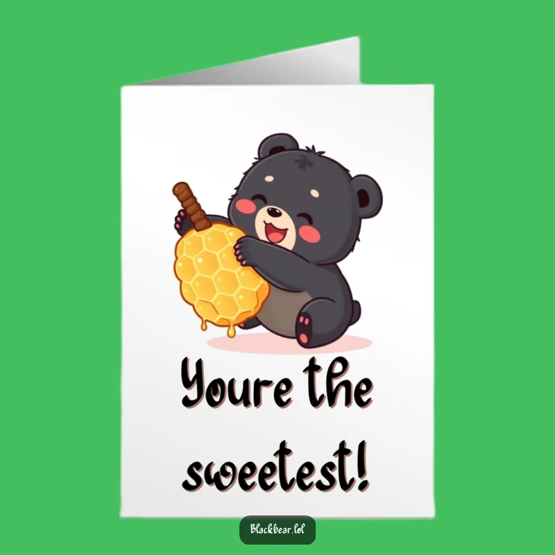 Free Printable Congrats Card: Bear Cub & Honeycomb, Sweet Success Downloadable Greeting