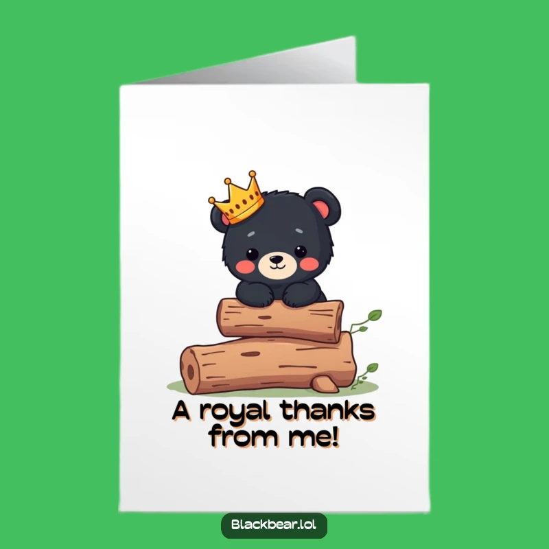Adorable Free Printable Thank You Card: Tiny Crown Bear - Sweet DIY Downloadable